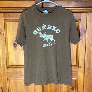 Men’s Brown Quèbec Canada Short Sleeve Shirt
